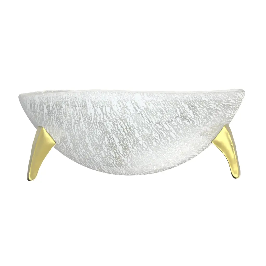Glass Caviar Server in Milk White - Specialty Dinnerware - 3/4 View