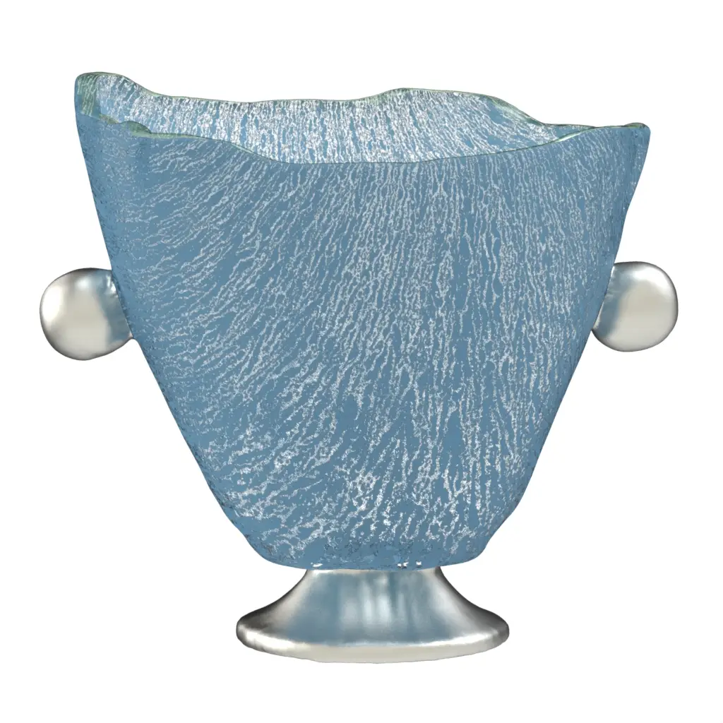 Glass Champagne Bucket in Niagara Blue - Bar Accessories - 3/4 View