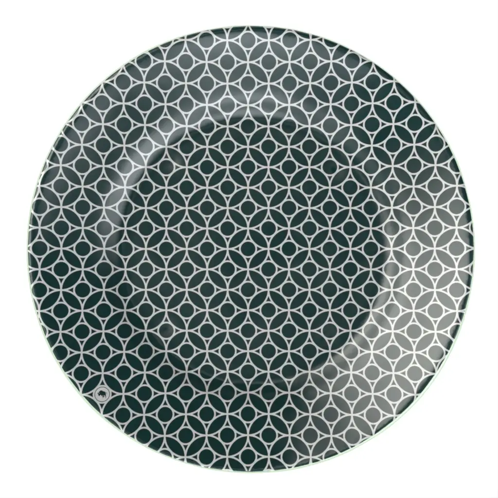 Glass Charger Plate in Jungle Blue - Fine Dining Tableware - 3/4 View