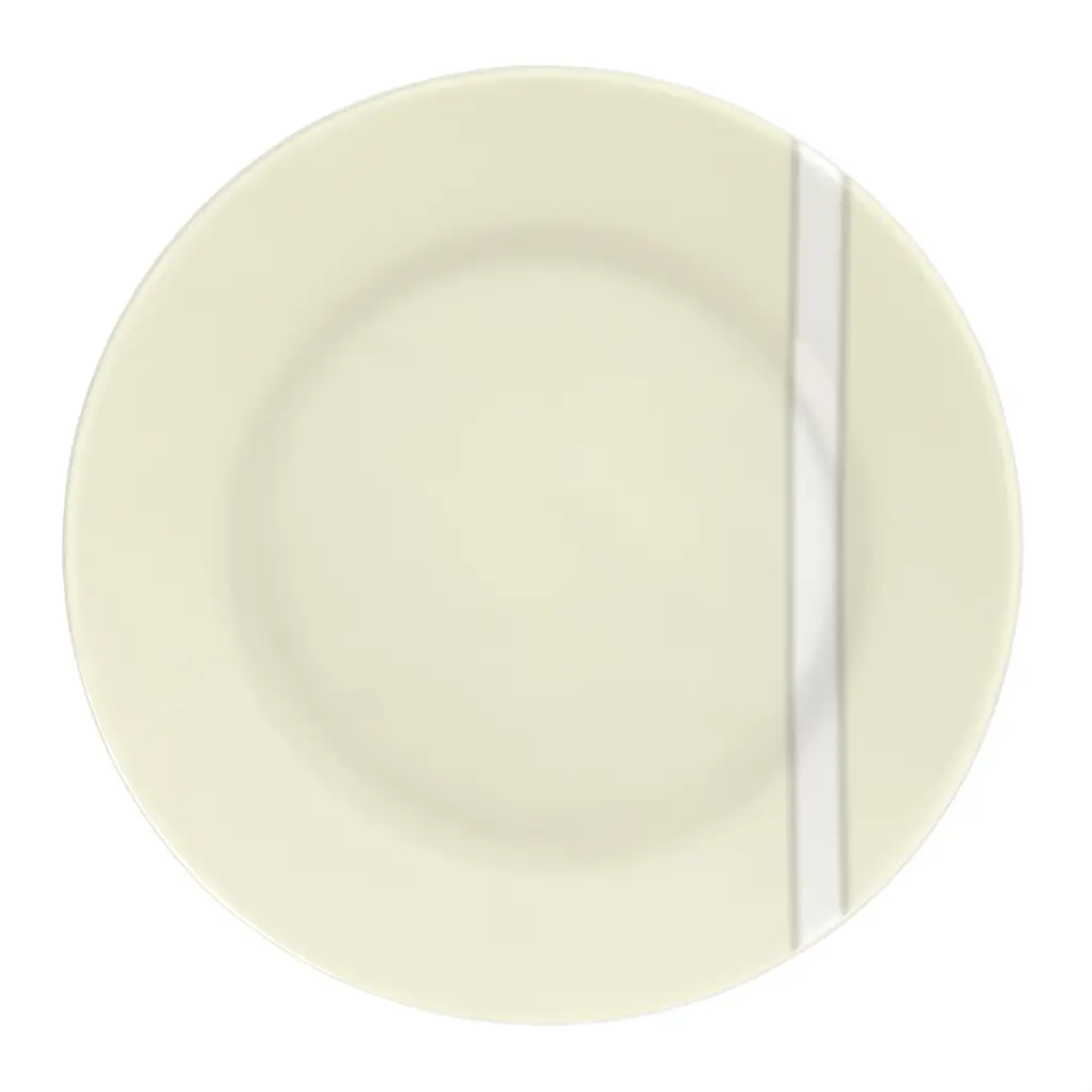 Glass Charger Plate in Ivory White - Fine Dining Tableware - 3/4 View