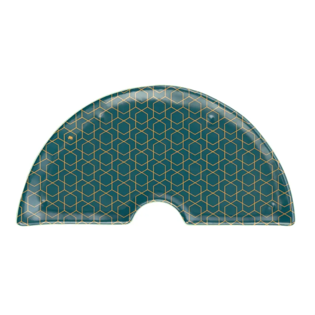 Glass Charger Plate in Jungle Blue - Fine Dining Tableware - 3/4 View