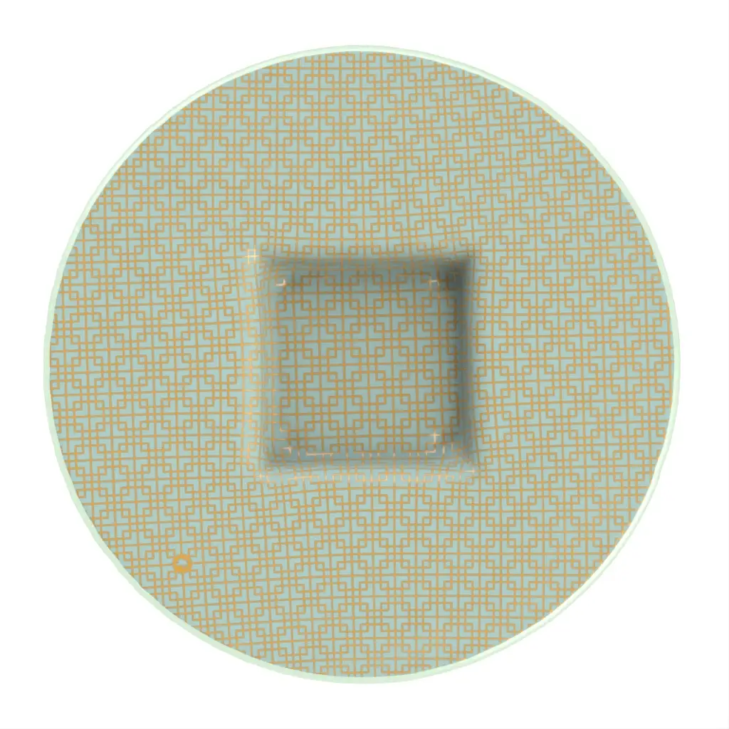 Glass Charger Plate in Aquamarine - Fine Dining Tableware - 3/4 View