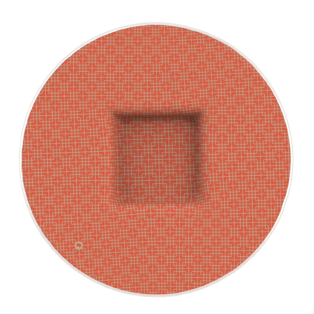 Glass Charger Plate in Coral Red - Fine Dining Tableware - 3/4 View