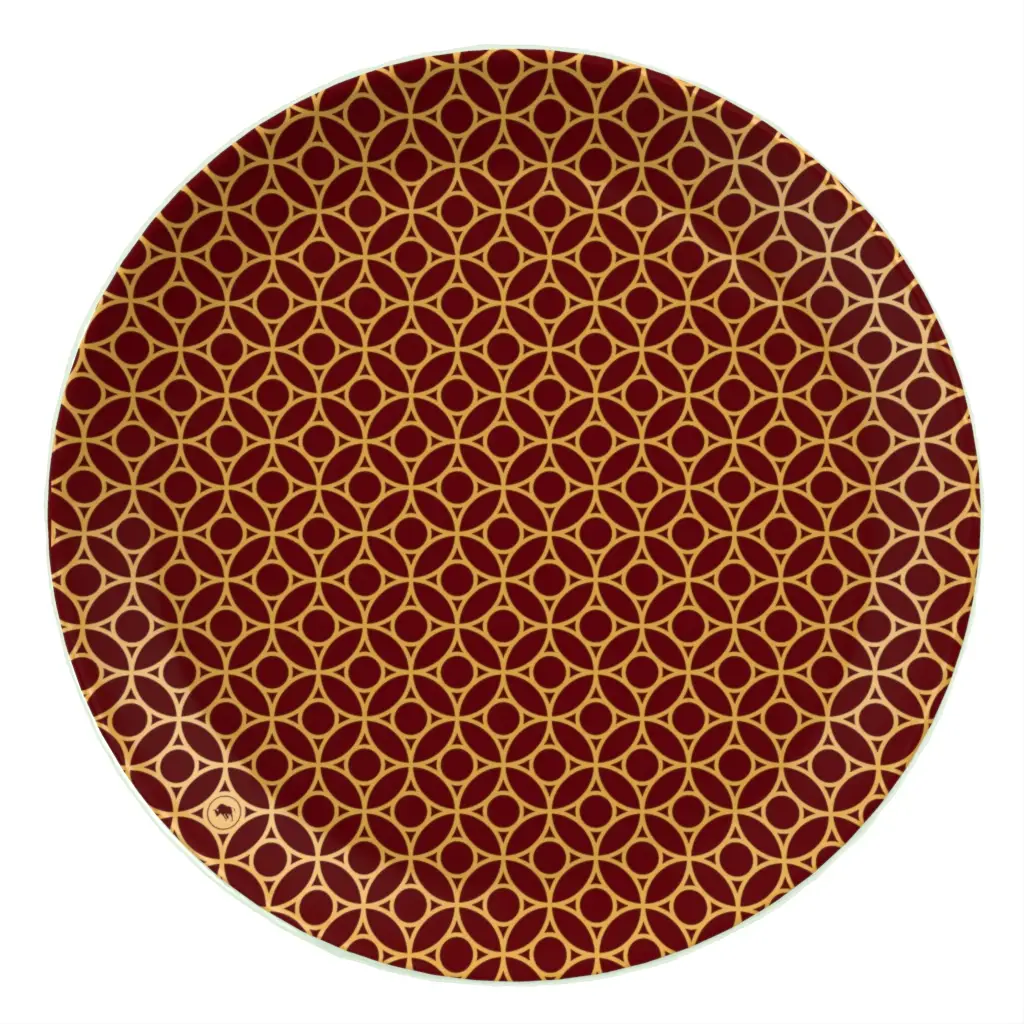 Glass Charger Plate in Andorra Red - Fine Dining Tableware - 3/4 View