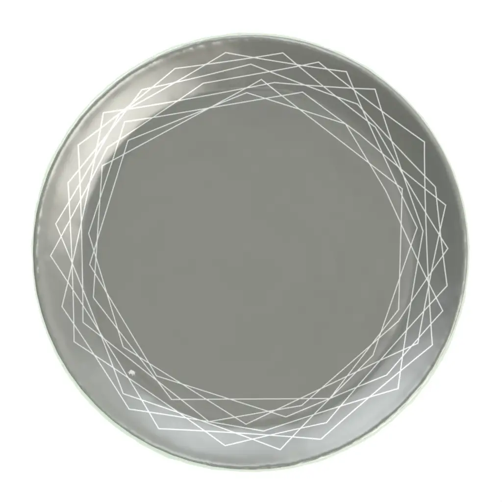 Glass Charger Plate in Dark Silver Gray - Fine Dining Tableware - 3/4 View