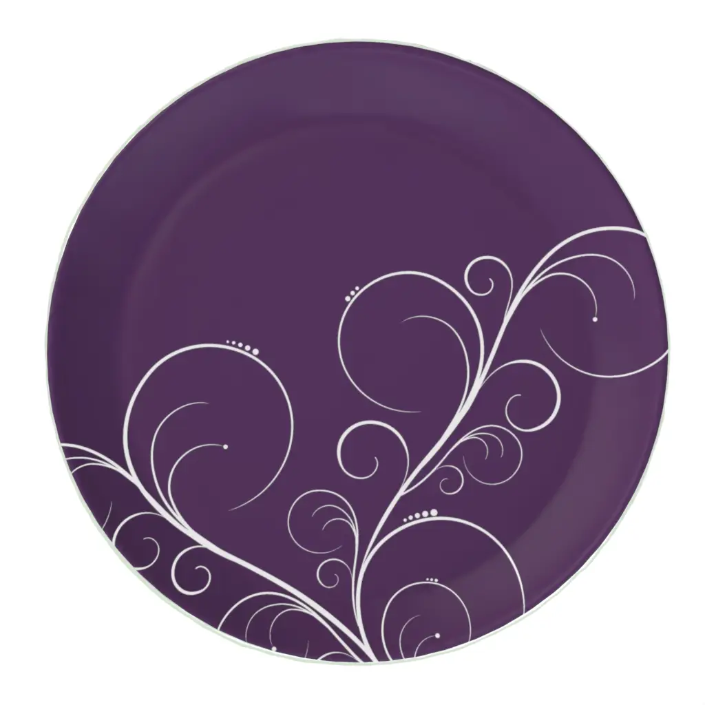 Glass Charger Plate in Amethyst Purple - Fine Dining Tableware - 3/4 View