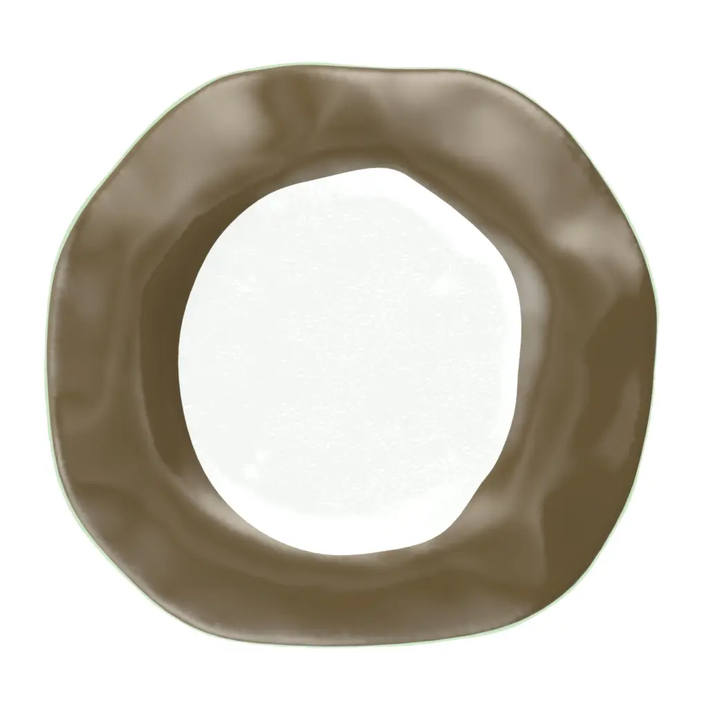 Glass Charger Plate in Olive Green - Fine Dining Tableware - 3/4 View