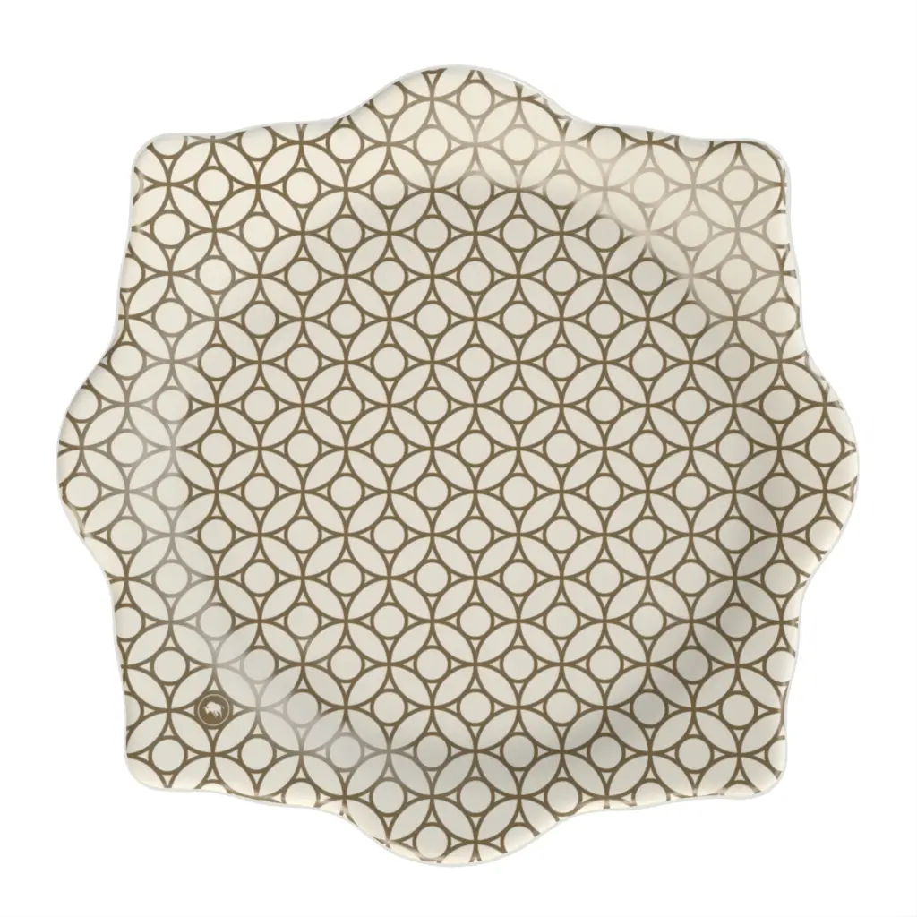 Glass Charger Plate in Birch White - Fine Dining Tableware - 3/4 View