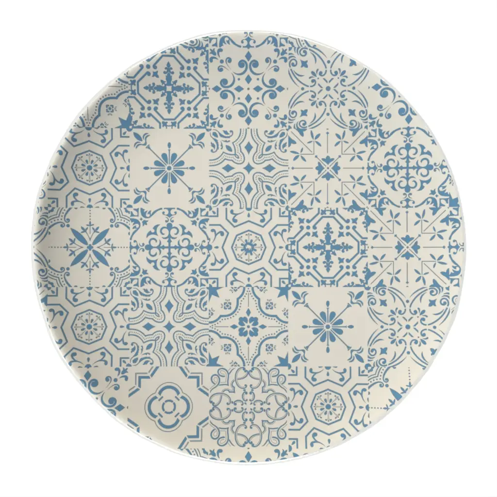 Glass Charger in Birch White - Fine Dining Tableware - 3/4 View