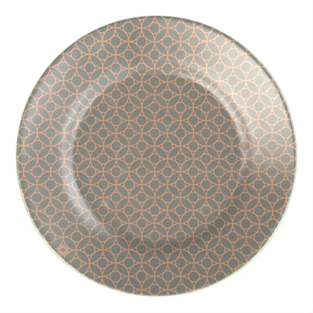 Glass Charger in Dark Silver Gray - Fine Dining Tableware - 3/4 View