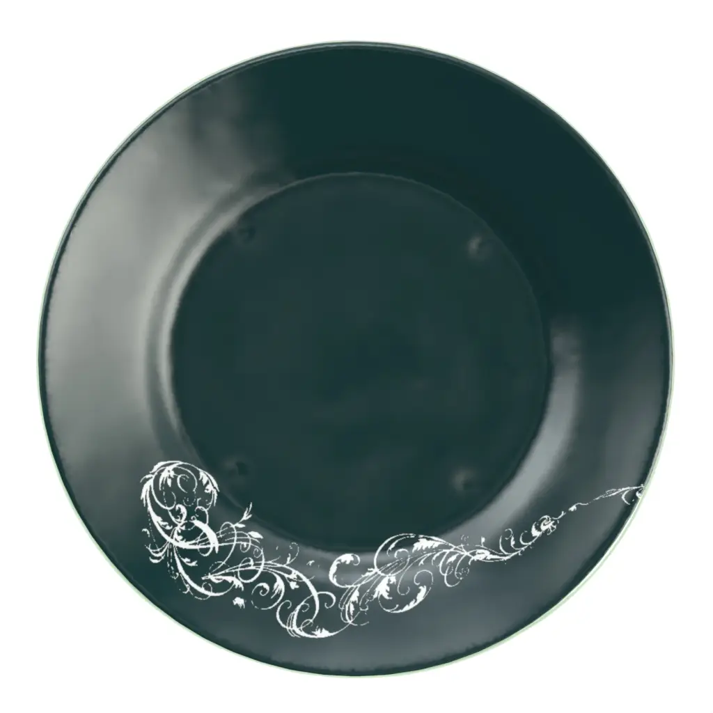 Glass Charger in Jungle Blue - Fine Dining Tableware - 3/4 View