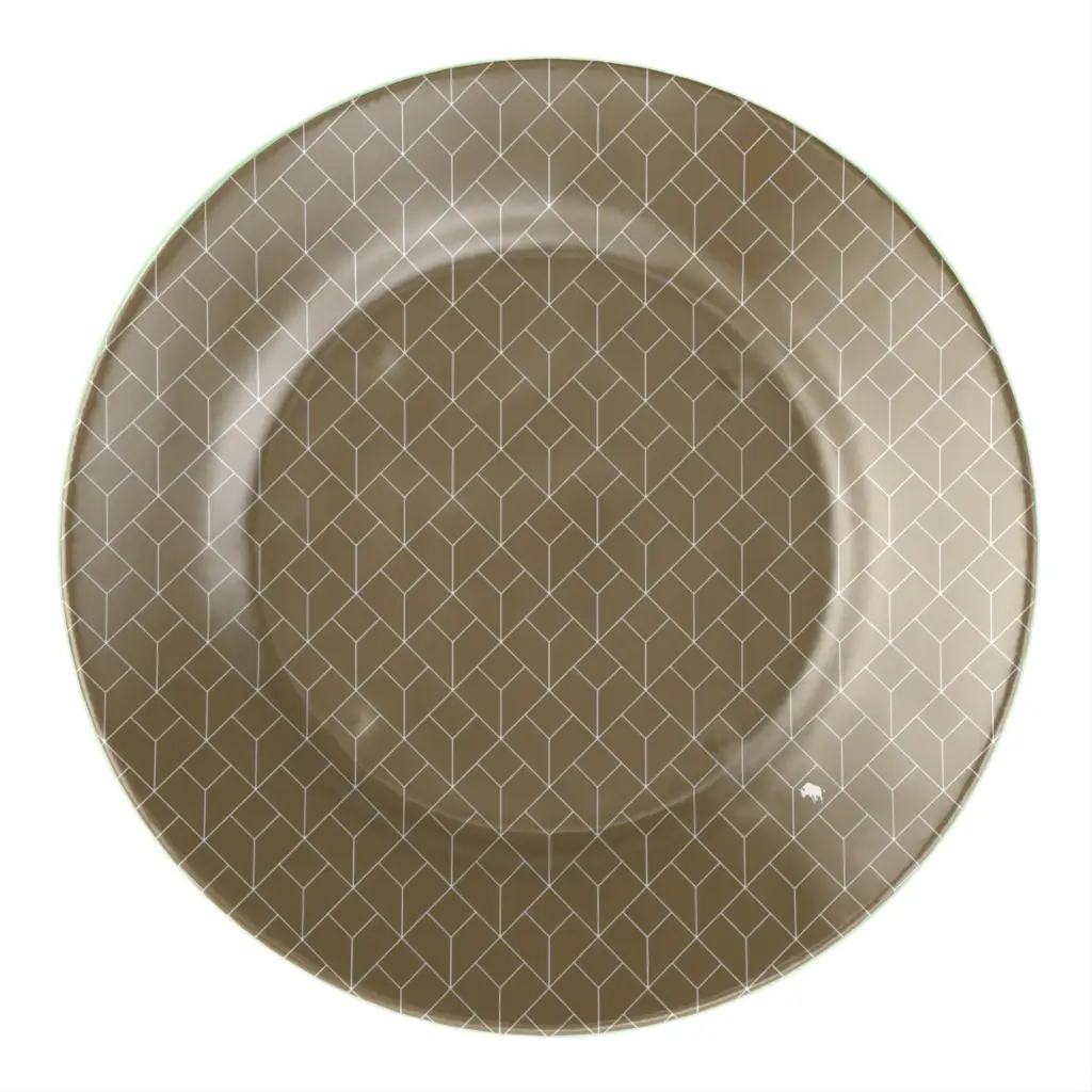 Glass Charger in Olive Green - Fine Dining Tableware - 3/4 View