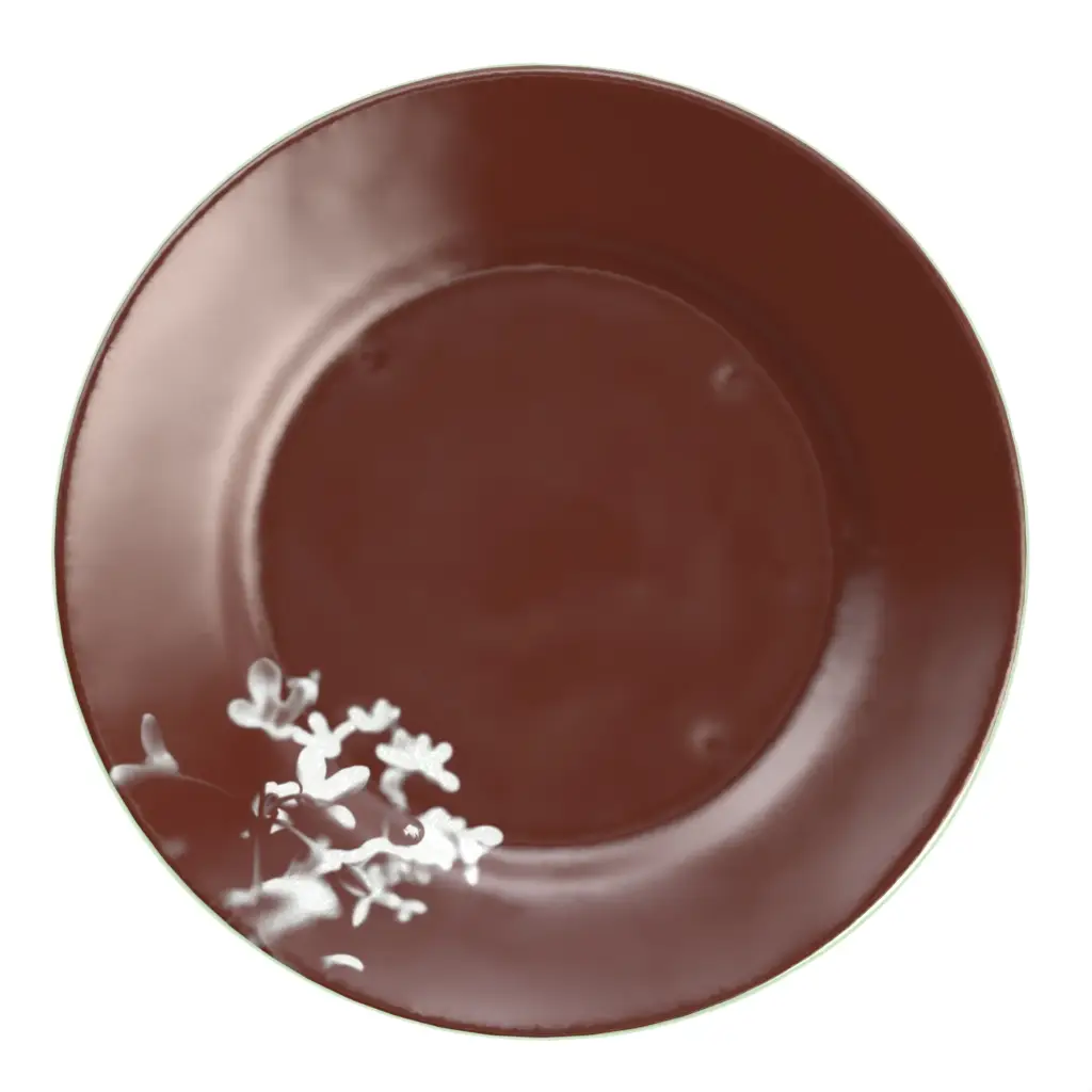 Glass Charger in Cognac Brown - Fine Dining Tableware - 3/4 View