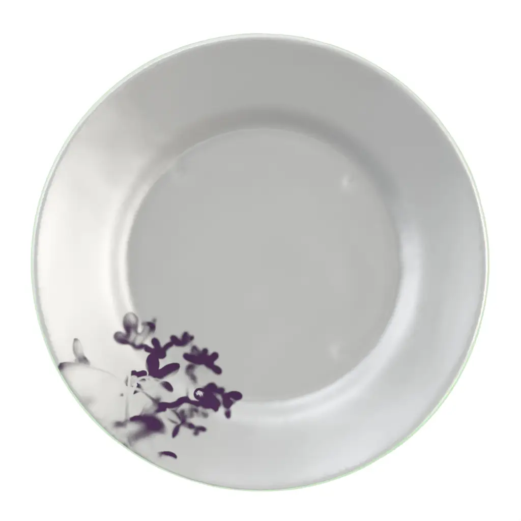 Glass Charger in Light Silver Gray - Fine Dining Tableware - 3/4 View