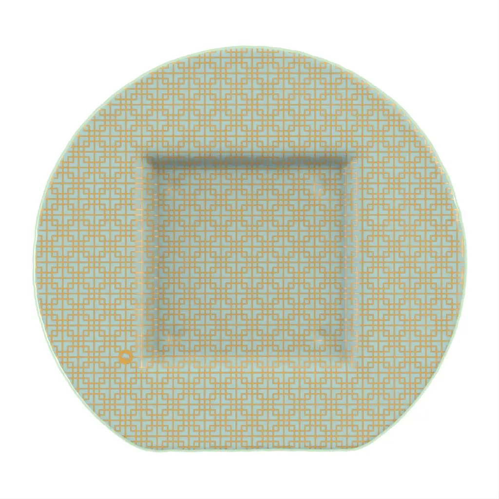Glass Charger in Aquamarine - Fine Dining Tableware - 3/4 View