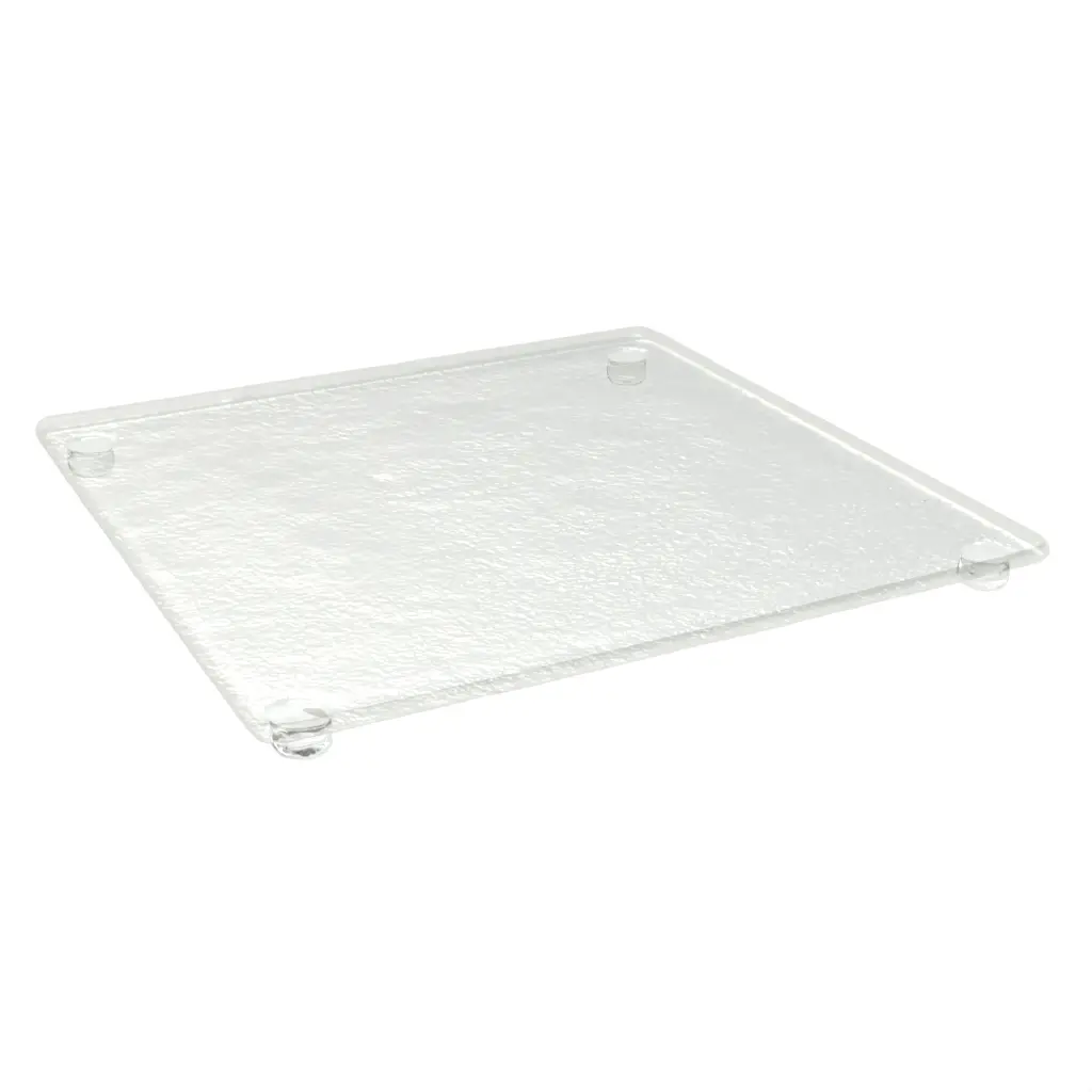 Glass Cheese Board in Glass With Texture - Serving Dishes - 3/4 View