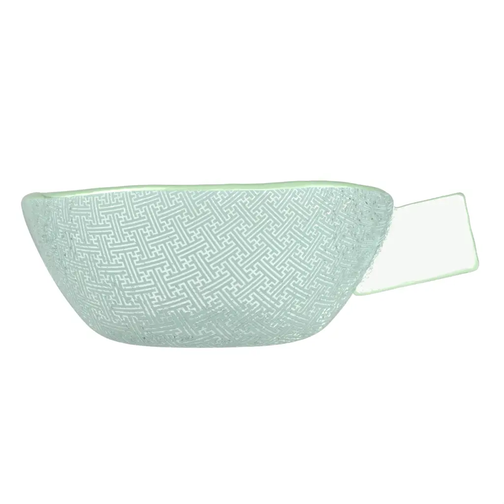 Glass Dessert Bowl in Aquamarine - Restaurant Bowls - 3/4 View