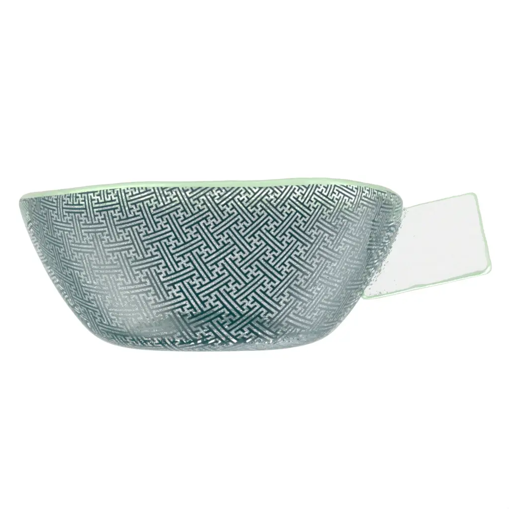 Glass Dessert Bowl in Jungle Blue - Restaurant Bowls - 3/4 View