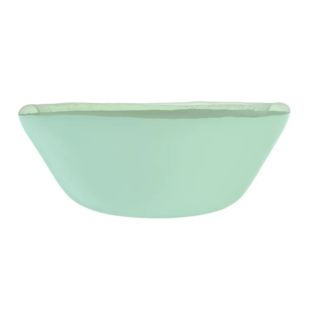 Glass Dessert Cups in Teal Turquoise - Restaurant Bowls - 3/4 View