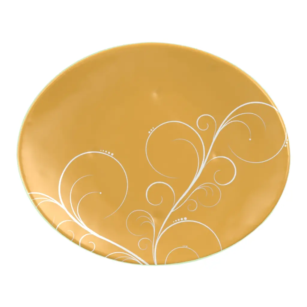 Glass Dessert Plate in Matte Gold - Restaurant Plates - 3/4 View
