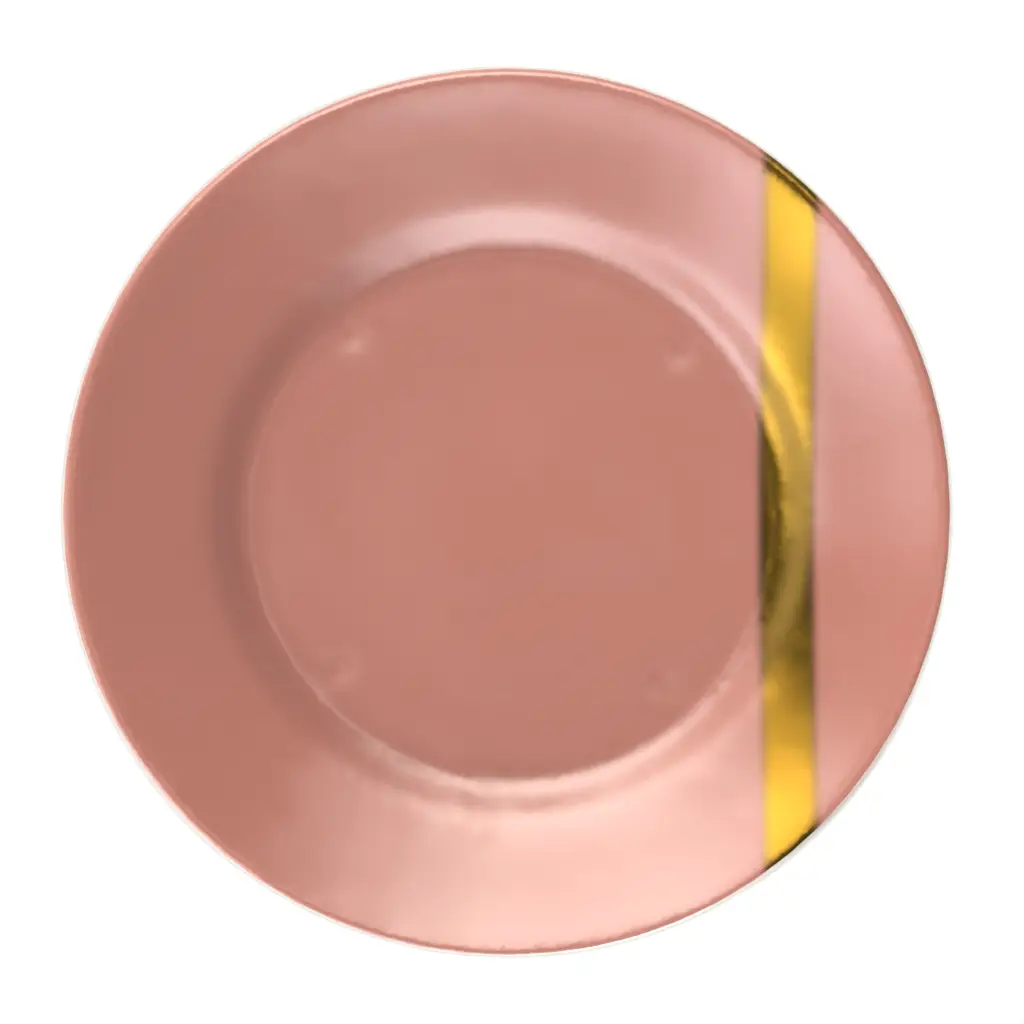 Glass Dessert Plate in Light Salmon Pink - Restaurant Plates - 3/4 View