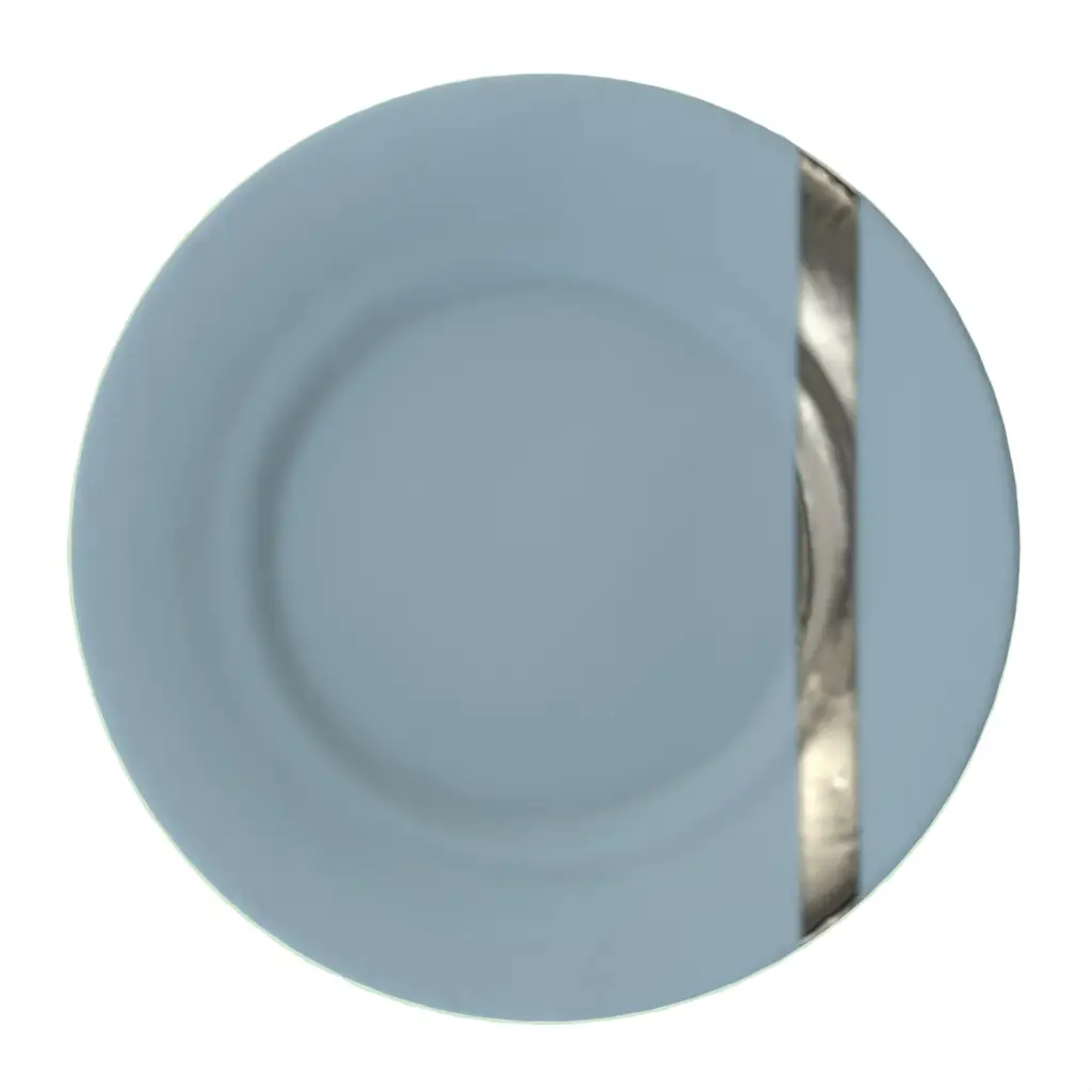Glass Dessert Plate in Light Blue - Restaurant Plates - 3/4 View
