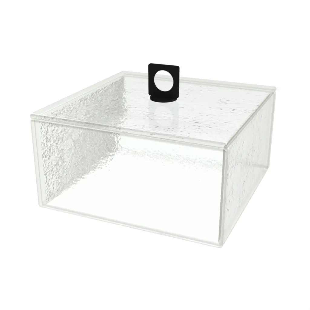 Glass Food Cloche in Glass With Texture - Cake Stands - 3/4 View