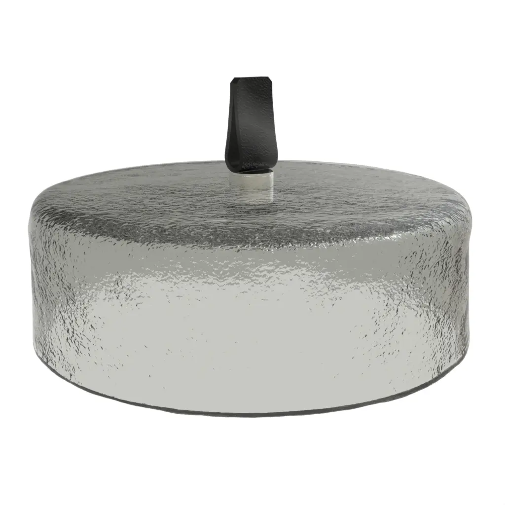 Glass Food Cover in Gray Textured Glass - Cake Stands - 3/4 View