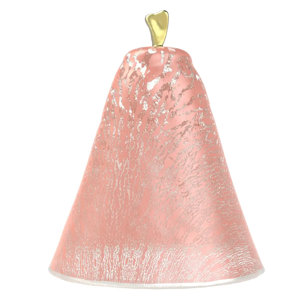 Glass Food Dome in Light Salmon Pink - Cake Stands - 3/4 View