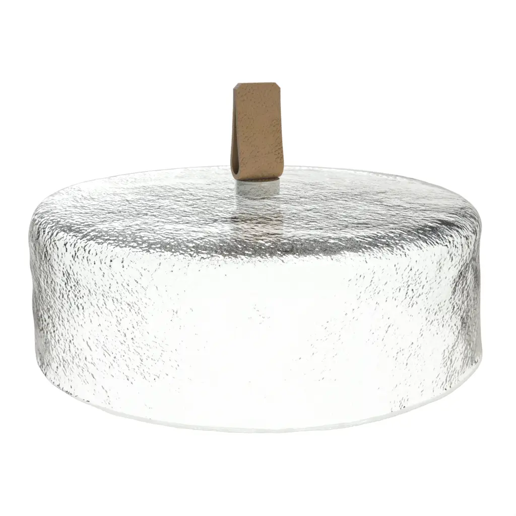 Glass Food Dome in Glass With Texture - Cake Stands - 3/4 View
