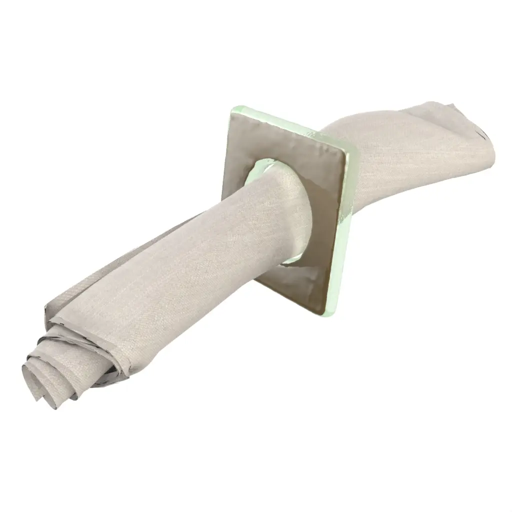 Glass Napkin Ring in Olive Green - Fine Dining Tableware - 3/4 View