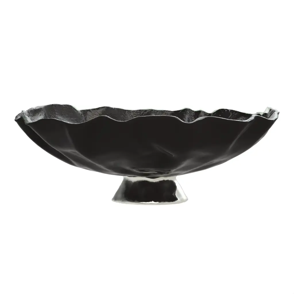 Glass Punch Bowl in Black - Bar Accessories - 3/4 View