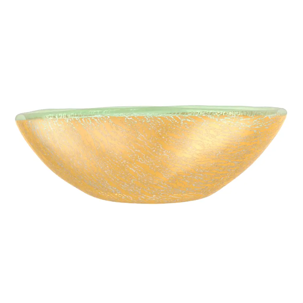 Glass Serving Bowl in Matte Gold - Buffet Serveware - 3/4 View