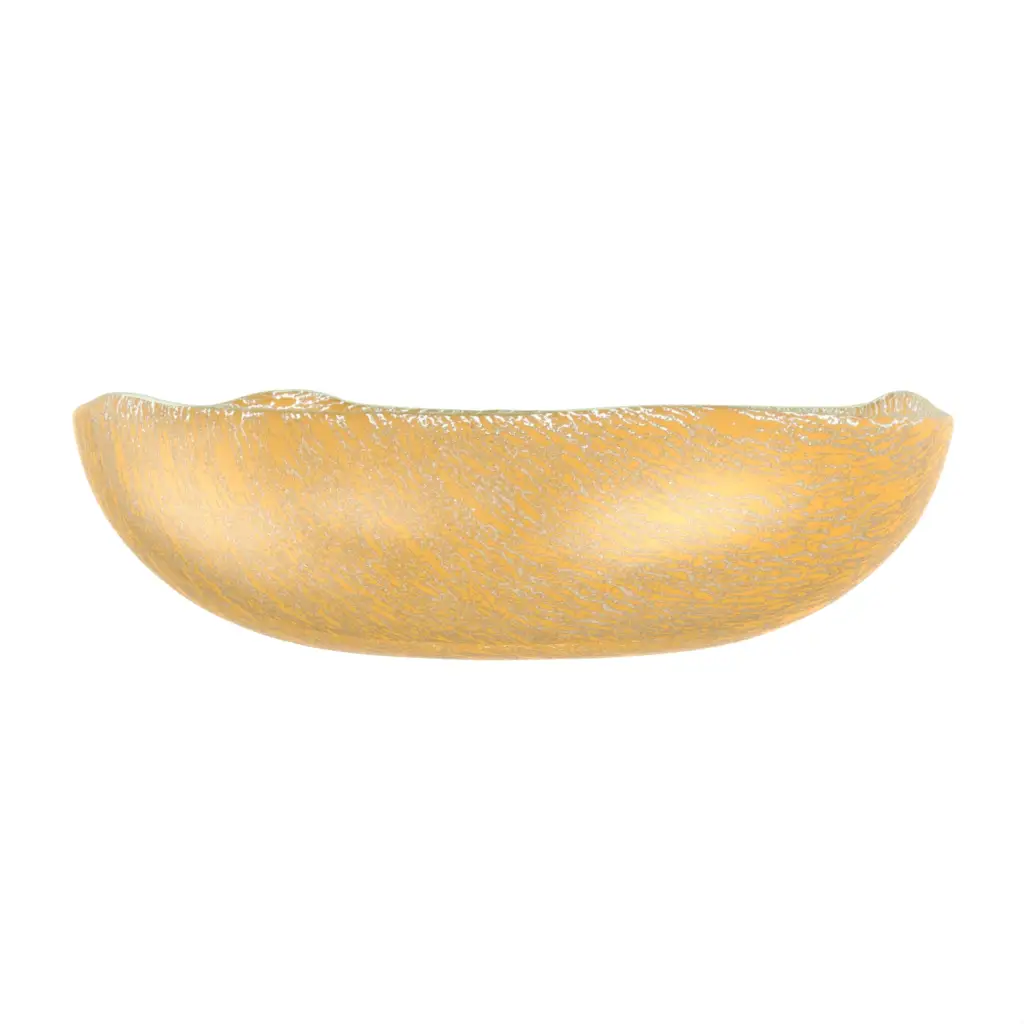 Glass Serving Bowl in Matte Gold - Buffet Serveware - 3/4 View