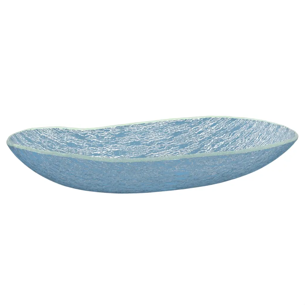 Glass Serving Bowl in Niagara Blue - Buffet Serveware - 3/4 View