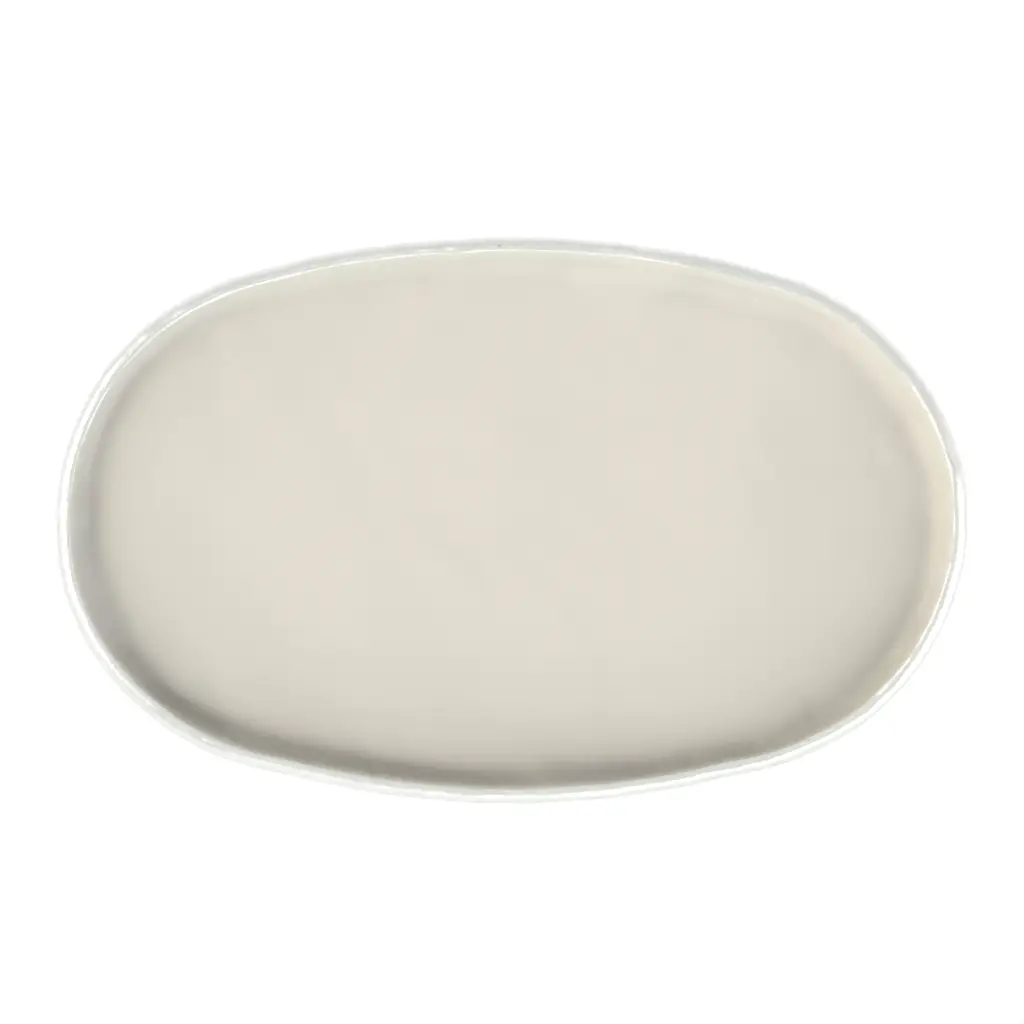 Glass Serving Platter in Birch White - Buffet Serveware - 3/4 View