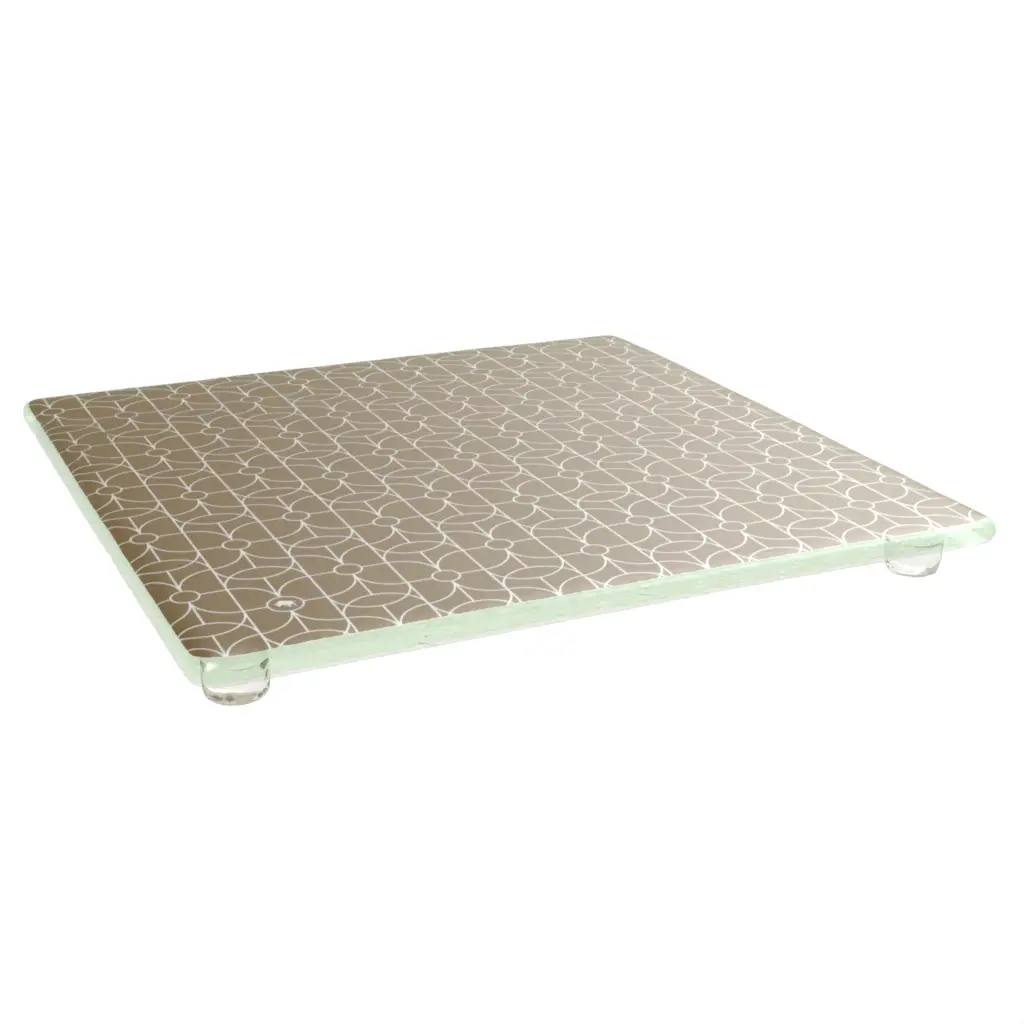 Glass Serving Platter in Olive Gray - Buffet Serveware - 3/4 View
