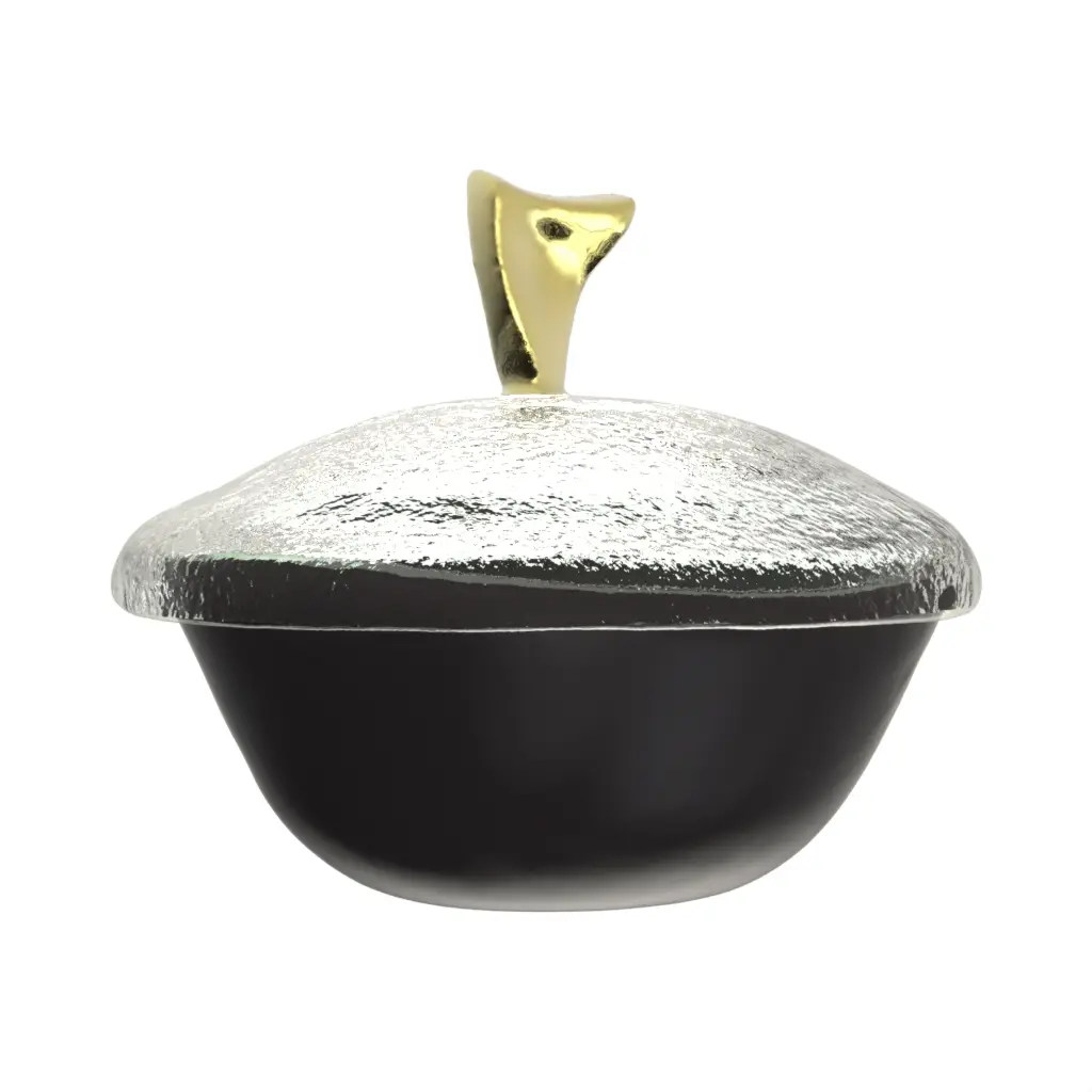 Glass Sugar Bowl With Lid in Black - Afternoon Tea Ware - 3/4 View