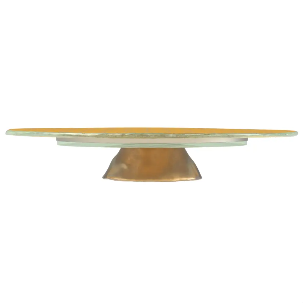 Glass Wedding Cake Stand in Matte Gold - Cake Stands - 3/4 View