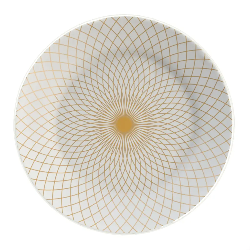 Gold Appetizer Plate in Milk White - Side Plates - 3/4 View