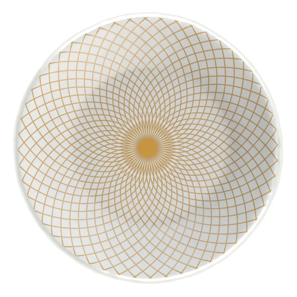 Gold Bread Plate in Milk White - Bread & Butter - 3/4 View