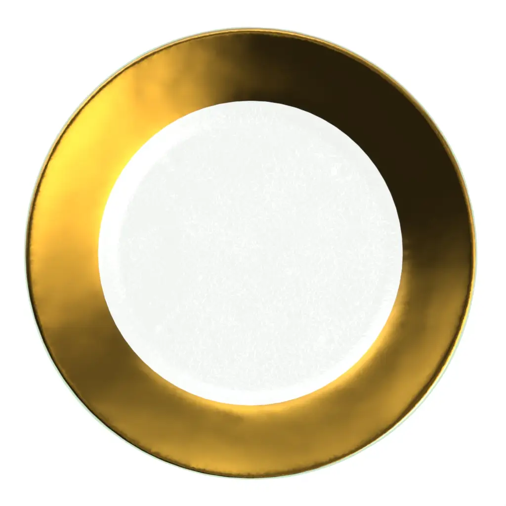 Gold Charger Plate in Pure Gold - Fine Dining Tableware - 3/4 View