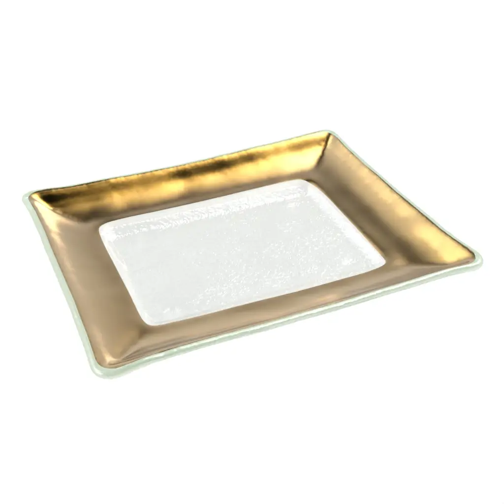 Gold Dessert Plate in Pure Gold - Restaurant Plates - 3/4 View