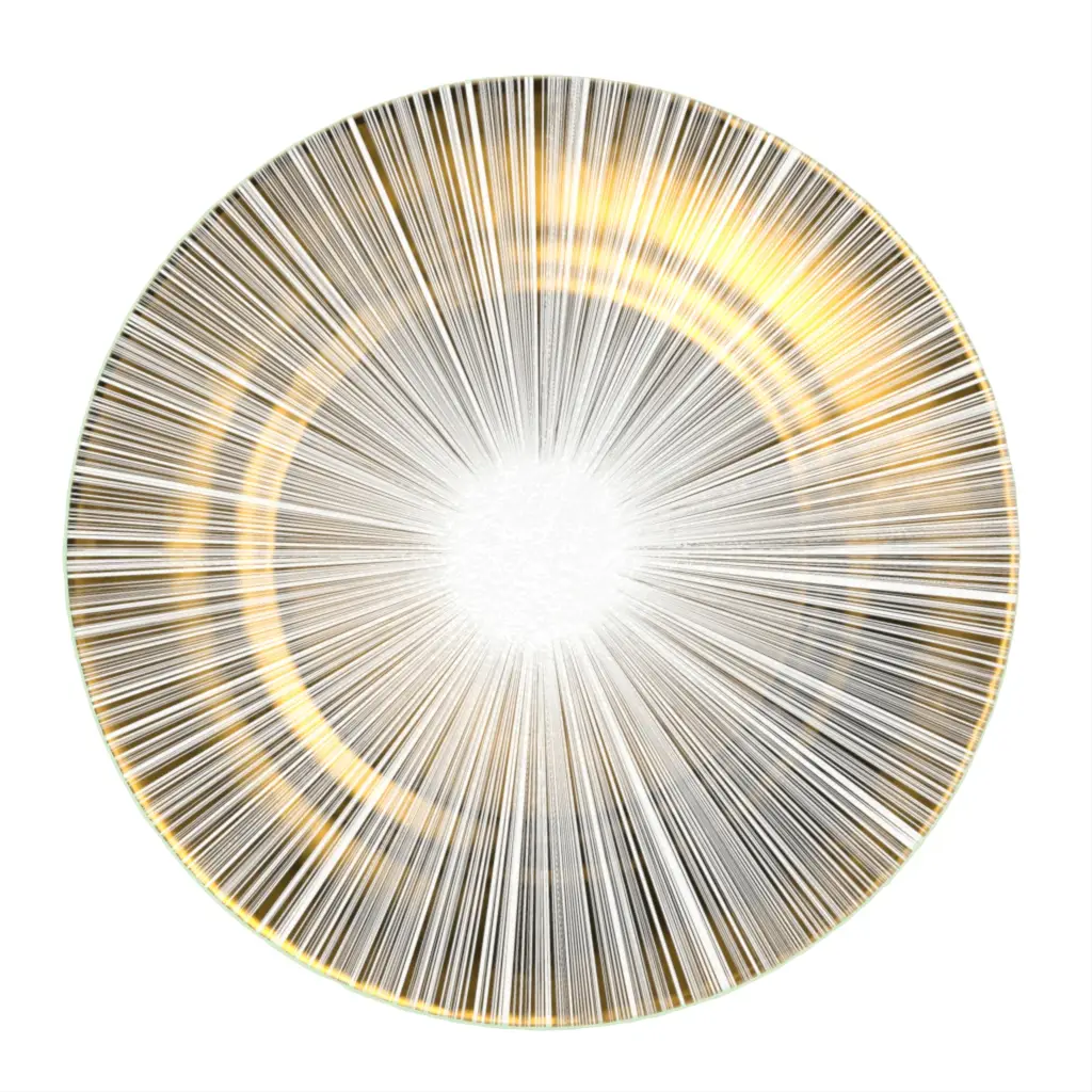 Gold Dessert Plate in Pure Gold - Restaurant Plates - 3/4 View