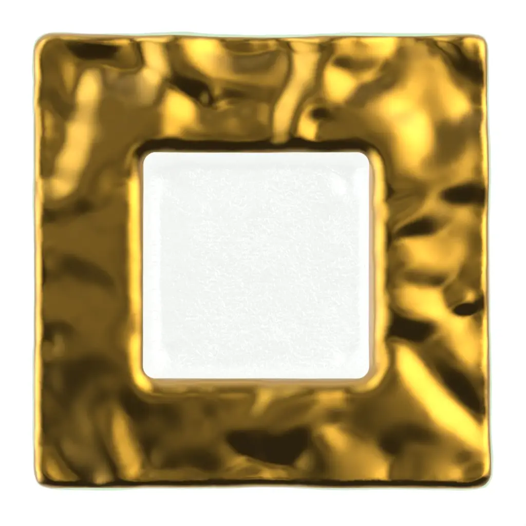 Gold Dessert Plate in Pure Gold - Restaurant Plates - 3/4 View