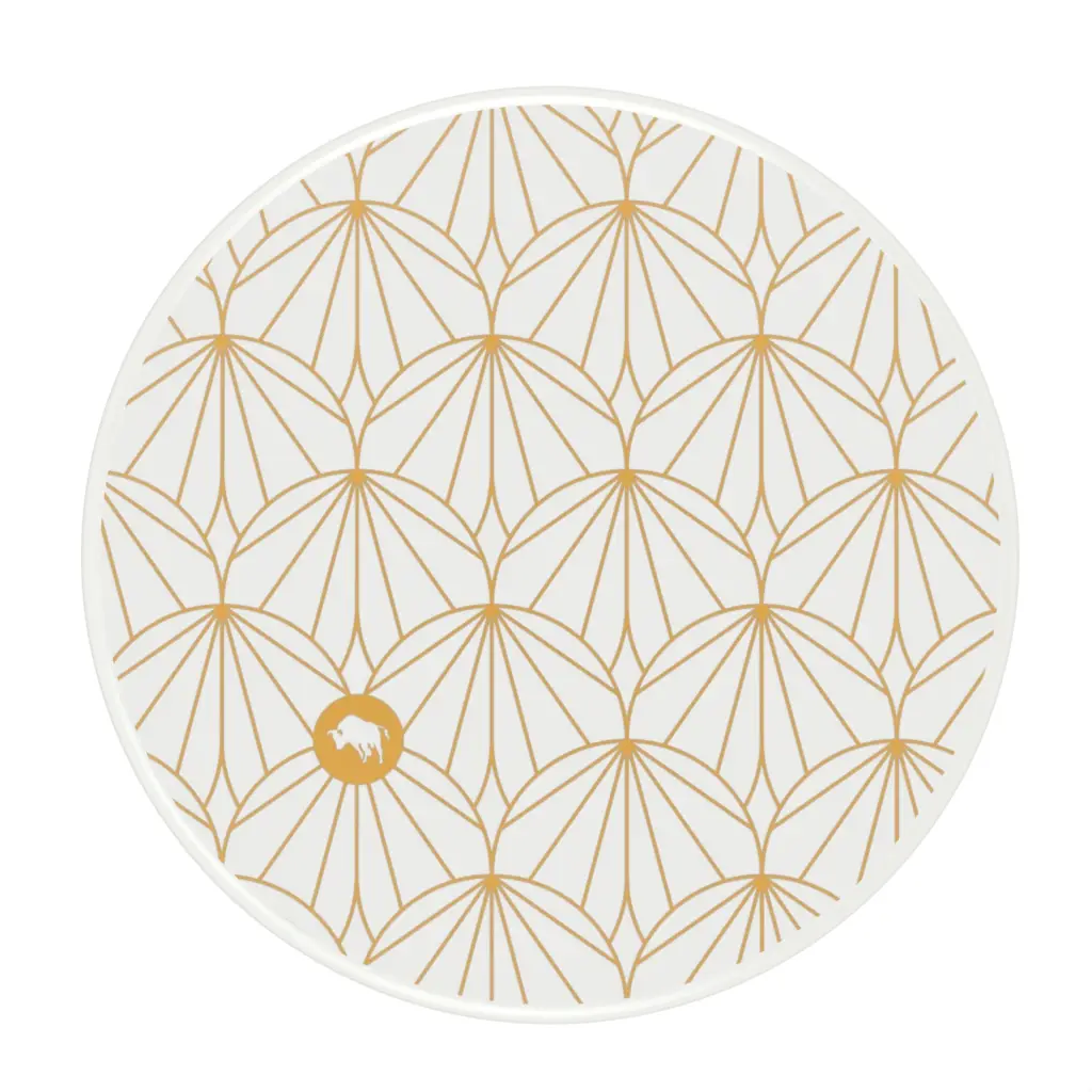 Gold Drink Coaster in Milk White - Bar Accessories - 3/4 View