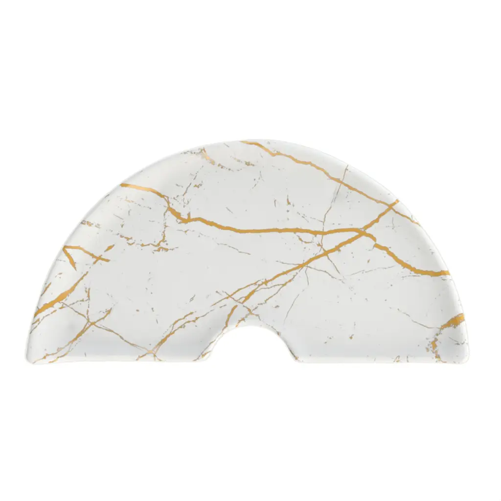 Gold Glass Charger in Milk White - Fine Dining Tableware - 3/4 View