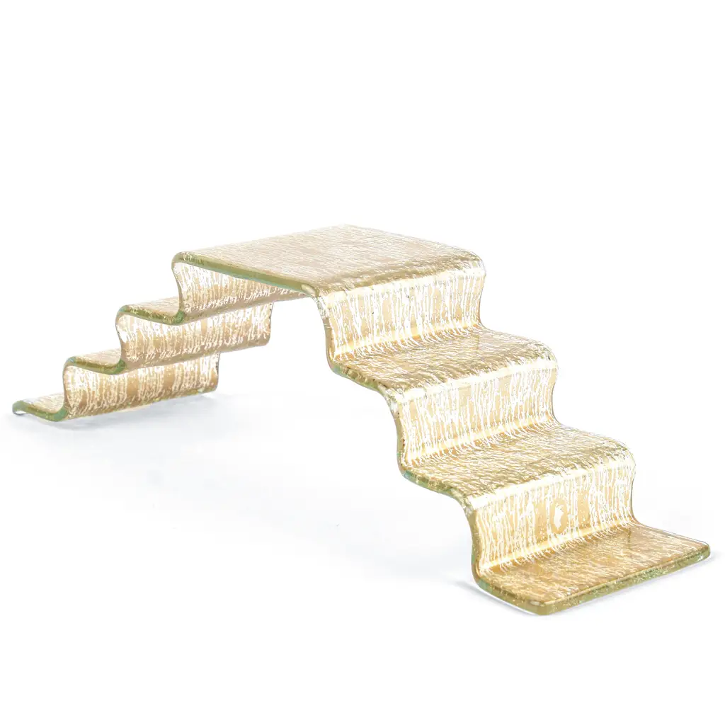 Gold Petit Fours Stand in Matte Gold - Tea Stands - 3/4 View