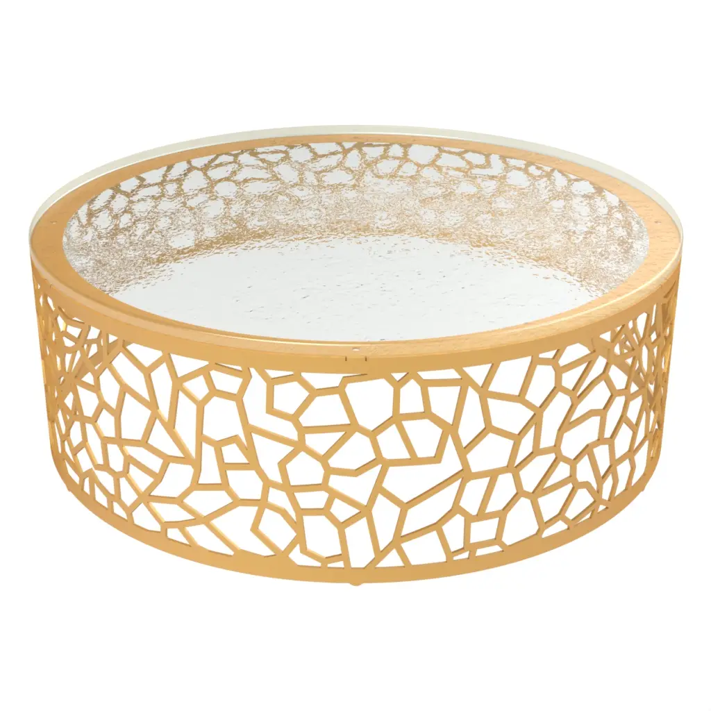 Gold Wedding Cake Stand in Glass With Texture - Cake Stands - 3/4 View