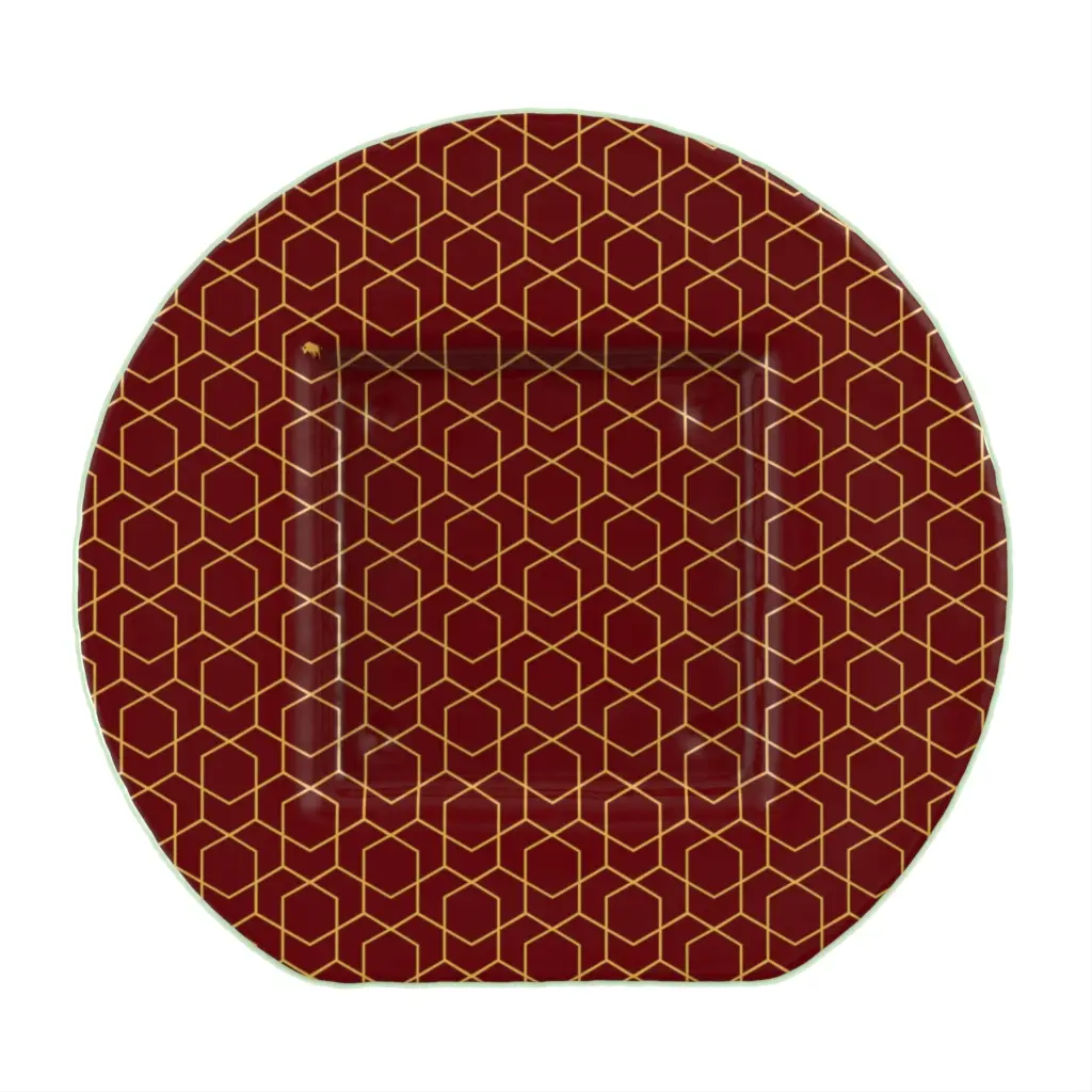 Half Moon Plate in Andorra Red - Oblong Plates & Bowls - 3/4 View